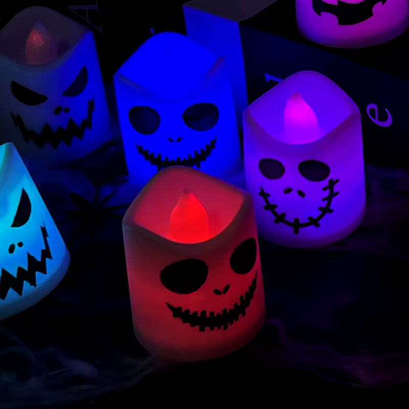 Domusse™ Set 6 Candele LED Halloween Fantasma e Zucca