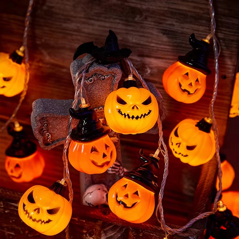 Halloween Pumpkins String Lights, Holiday Jack-O-Lantern Pumpkin Lights for Indoor Outdoor DIY Party Hanging Decor
