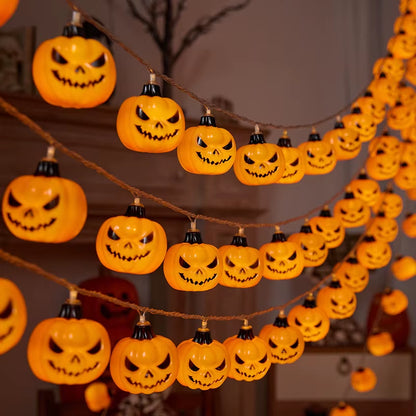 Halloween Pumpkins String Lights, Holiday Jack-O-Lantern Pumpkin Lights for Indoor Outdoor DIY Party Hanging Decor