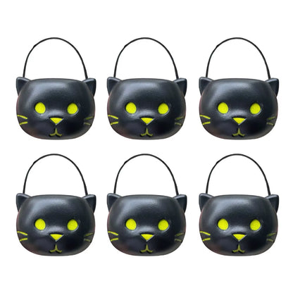 6PCS Set Spooky 6Cm Size Halloween Pumpkin Jar Triangular Eyes with Lid Pumpkin Lantern Mini Basket Pumpkin Bucket Holiday Props