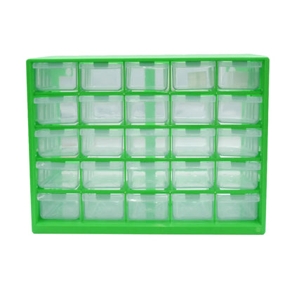 25 Drawers Part Toolbox, Wall Mounted Organizer Cabinet for Hardware Screws Electronic Components Plastic Storage Case