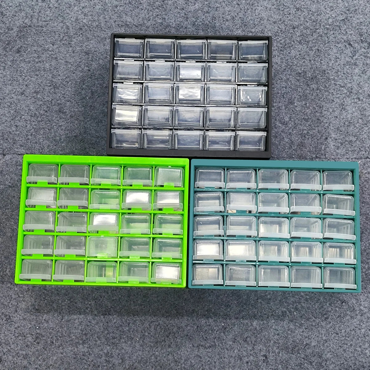 25 Drawers Part Toolbox, Wall Mounted Organizer Cabinet for Hardware Screws Electronic Components Plastic Storage Case