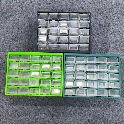 25 Drawers Part Toolbox, Wall Mounted Organizer Cabinet for Hardware Screws Electronic Components Plastic Storage Case