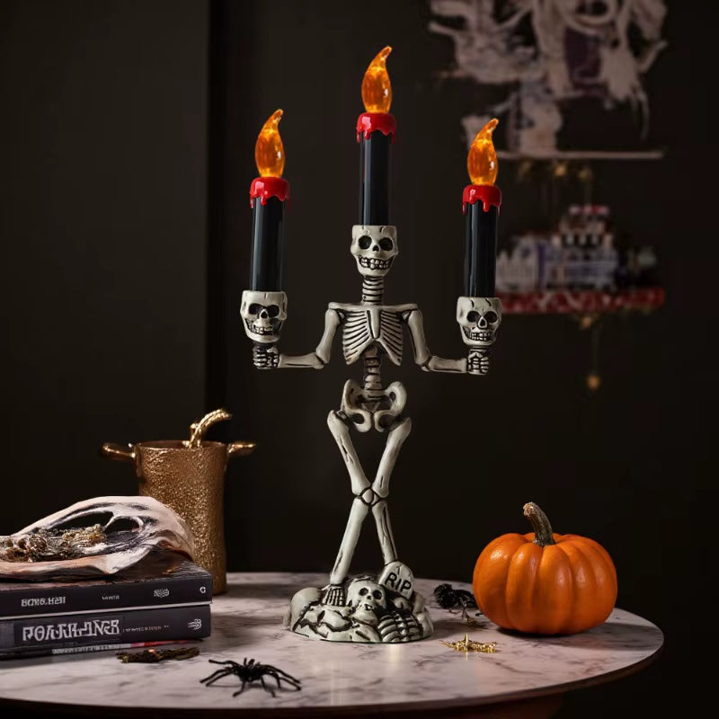 Halloween Skeleton Candle Lamp Ghost Festival Horror Decoration Prop Pumpkin Lamp Skeleton Ornament