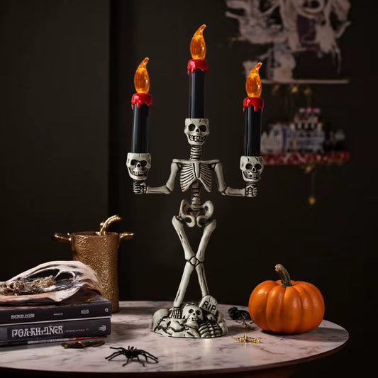 Halloween Skeleton Candle Lamp Ghost Festival Horror Decoration Prop Pumpkin Lamp Skeleton Ornament