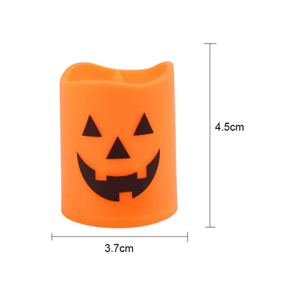 LED Candle Light Battery Pumpkin Halloween Electronic Skull Ghost Festival Spooky Pumpkin Light Atmosphere Decor Candle Light