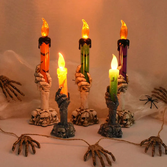 1Pc Halloween Led Candles Skeleton Ghost Hands LED Light Happy Halloween Party Home Decoration Supplie Haunted House Horror Prop