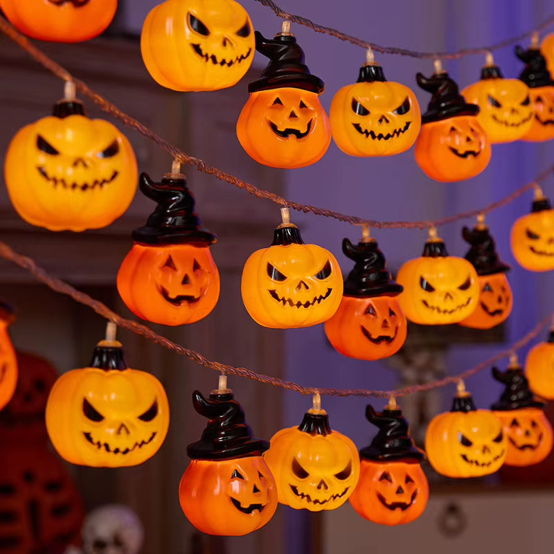 Halloween Pumpkins String Lights, Holiday Jack-O-Lantern Pumpkin Lights for Indoor Outdoor DIY Party Hanging Decor