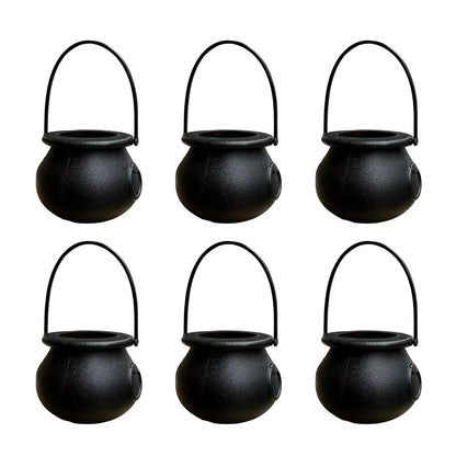 6PCS Set Spooky 6Cm Size Halloween Pumpkin Jar Triangular Eyes with Lid Pumpkin Lantern Mini Basket Pumpkin Bucket Holiday Props