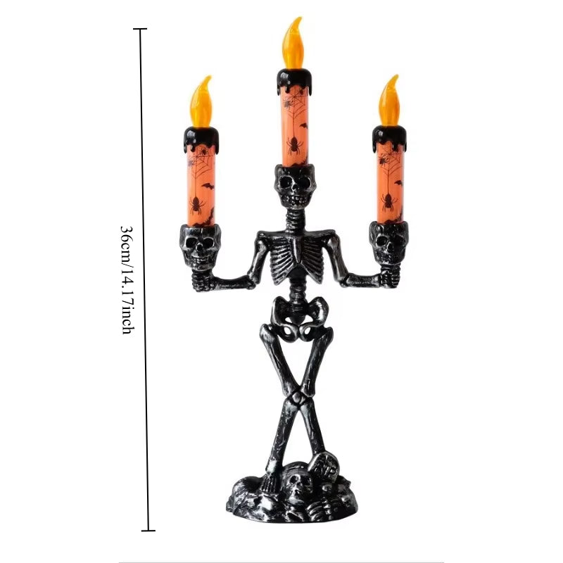 Halloween Skeleton Candle Lamp Ghost Festival Horror Decoration Prop Pumpkin Lamp Skeleton Ornament