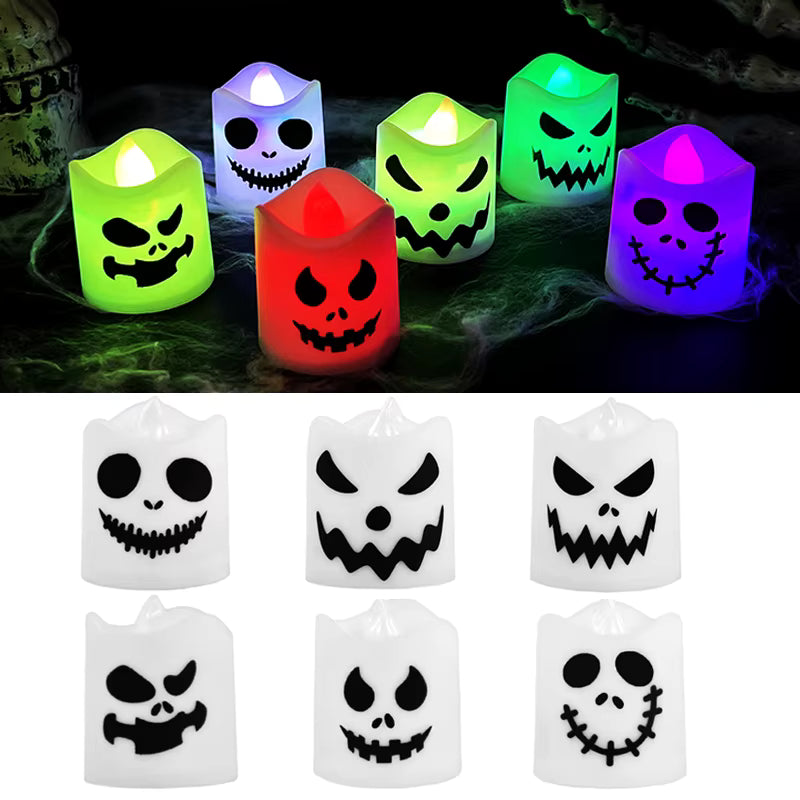 Domusse™ Set 6 Candele LED Halloween Fantasma e Zucca